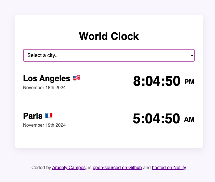 world clock project